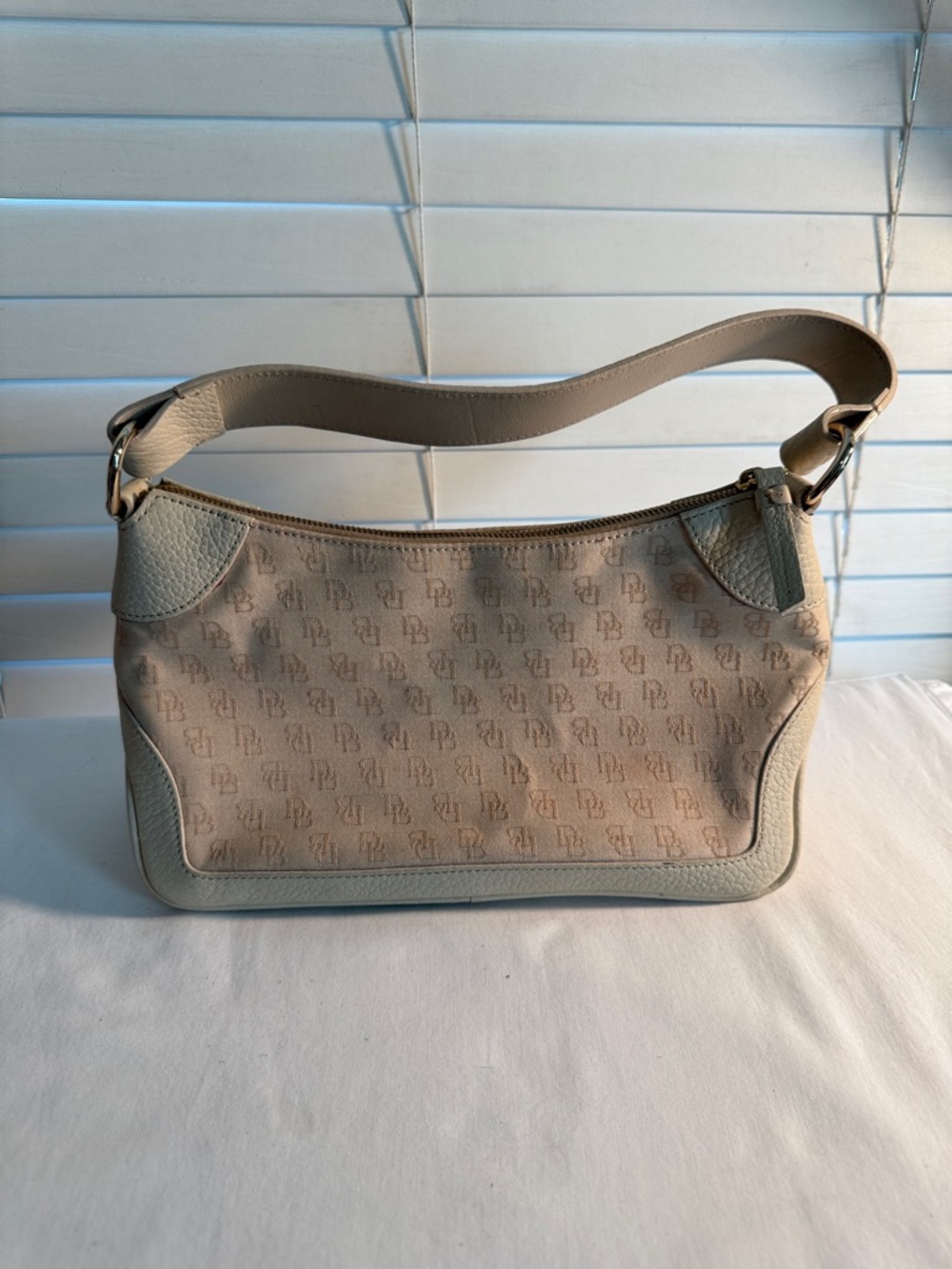 Dooney & Bourke Beige Monogram Small Shoulder Bag